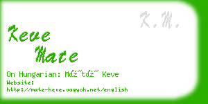 keve mate business card